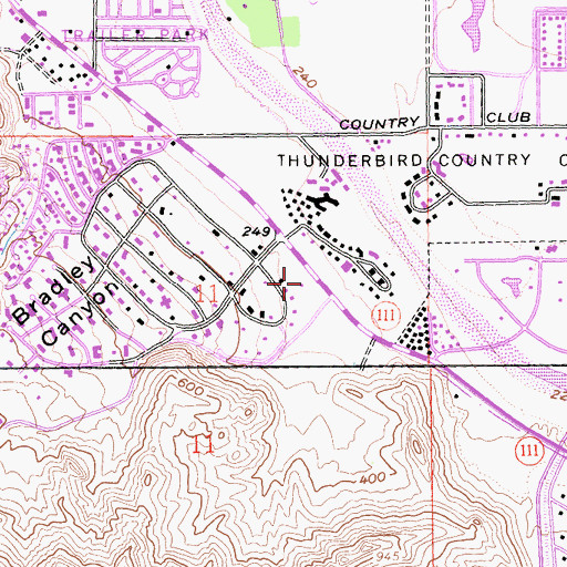 Topographic Map of Riverside County Fire Department Station 50 South Rancho Mirage, CA