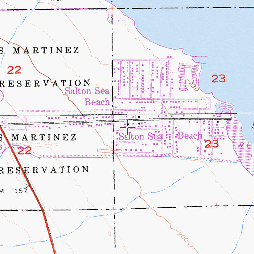 Topographic Map of Salton Sea Beach Volunteer Fire Department, CA