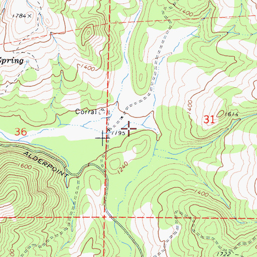 Topographic Map of Boulder Flat Creek, CA