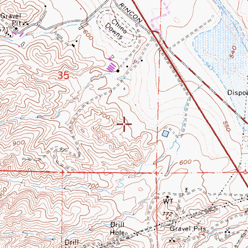 Topographic Map of Chino Valley Fire District Station 62, CA