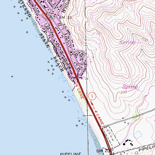 Topographic Map of California Department of Forestry and Fire Protection Station 11 Cayucos, CA