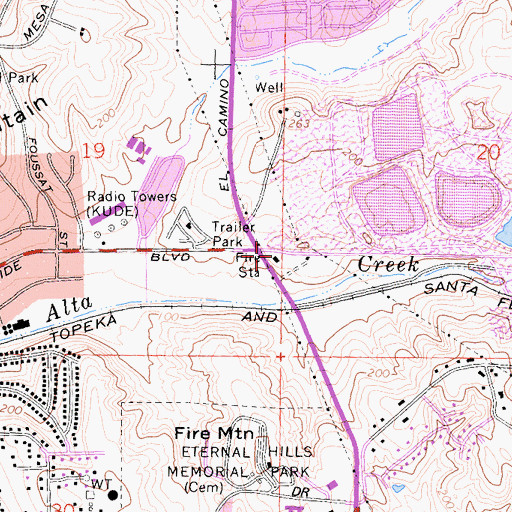 Topographic Map of Oceanside Fire Department Station 3, CA