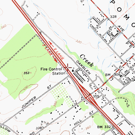 Topographic Map of California Department of Forestry and Fire Protection Station 20 Nipomo, CA