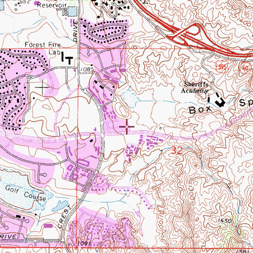 Topographic Map of Riverside Fire Department Station 14 Canyon Crest, CA