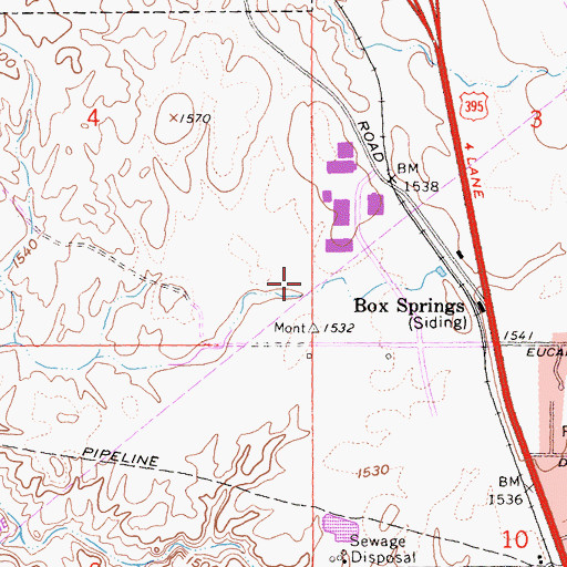 Topographic Map of Riverside Fire Department Station 13 Sycamore Canyon, CA