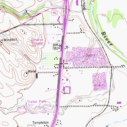 Topographic Map of California Department of Forestry and Fire Protection Station 30 Paso Robles, CA