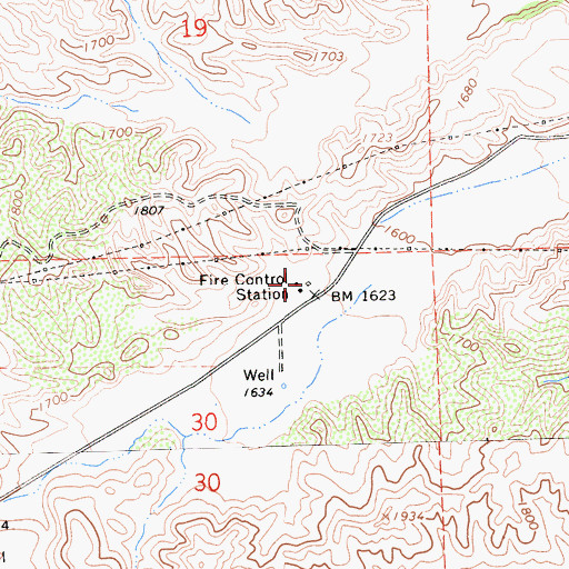 Topographic Map of California Department of Forestry and Fire Protection Station 41 La Panza, CA