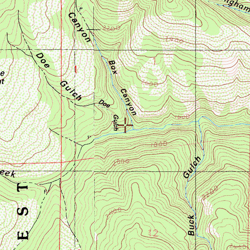 Topographic Map of Box Canyon, CA