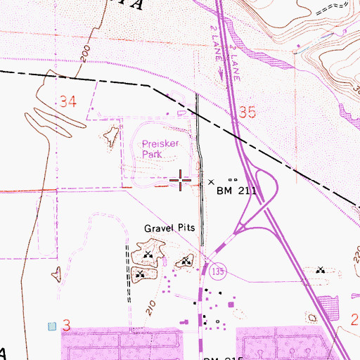 Topographic Map of Santa Maria Fire Department Station 3, CA