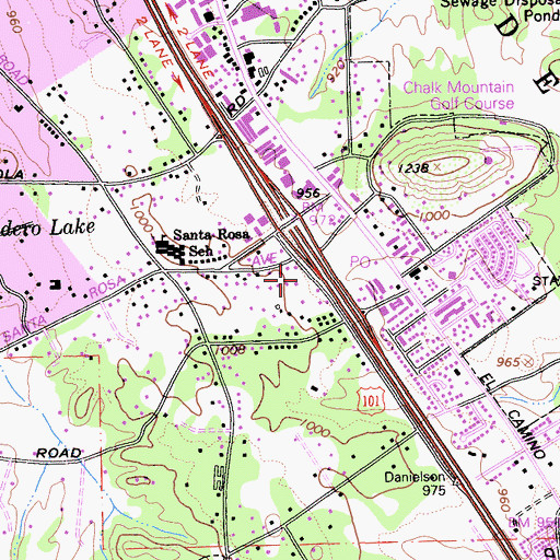 Topographic Map of Atascadero City Fire Department Station 2, CA