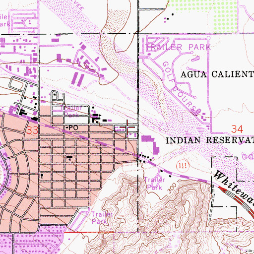 Topographic Map of Cathedral City Fire Department Station 411, CA