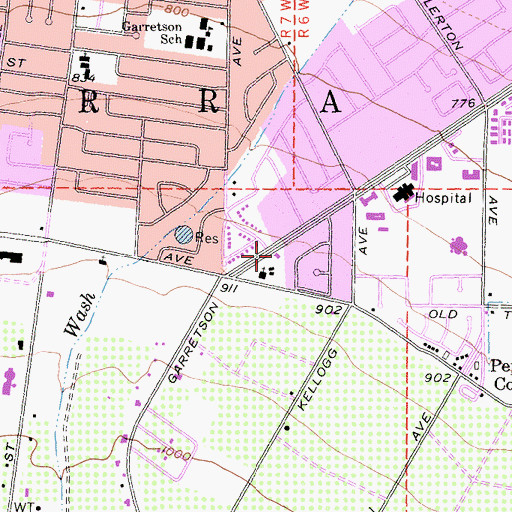 Topographic Map of Corona Fire Department Station 1, CA