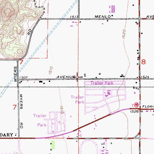 Topographic Map of Hemet Fire Department Station 3, CA
