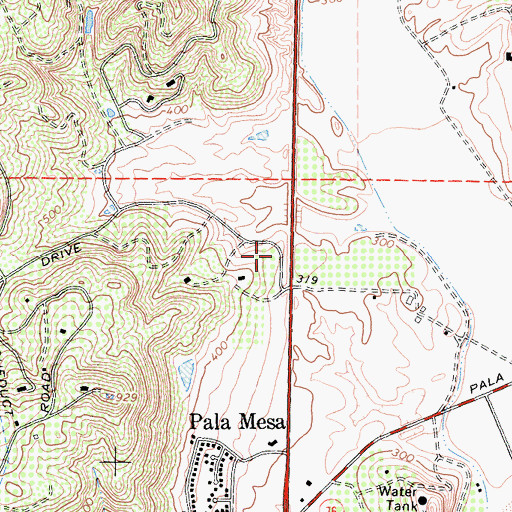 Topographic Map of North County Fire Protection District Station 4, CA