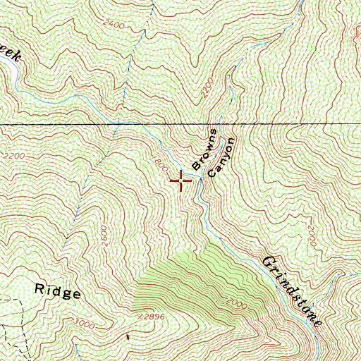 Topographic Map of Browns Canyon, CA