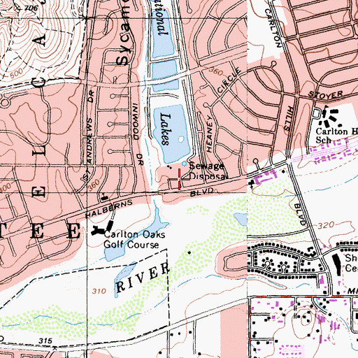 Topographic Map of Santee Fire Department Station 5, CA