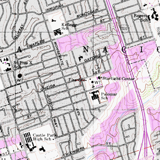 Topographic Map of Chula Vista Fire Department Station 9, CA