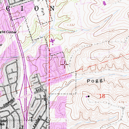 Topographic Map of Chula Vista Fire Department Station 3, CA