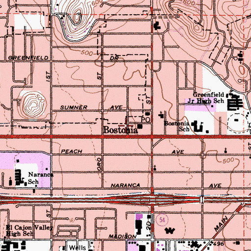 Topographic Map of San Miguel Consolidated Fire Protection District Station 19, CA