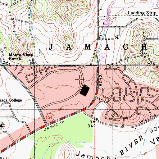 Topographic Map of San Miguel Fire Department Station 22, CA