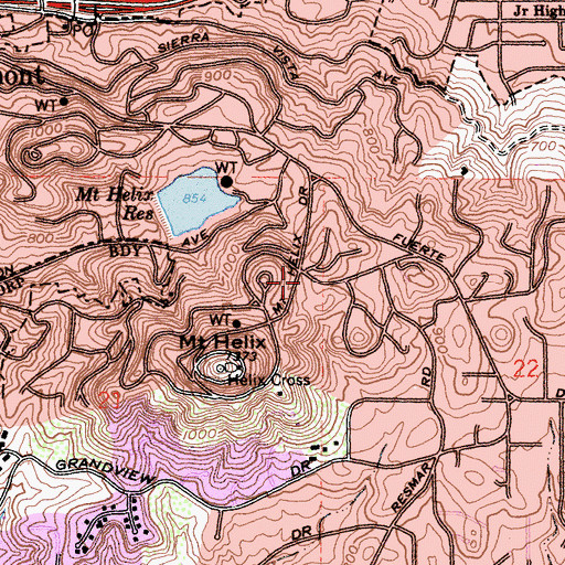 Topographic Map of San Miguel Fire District Station 21, CA