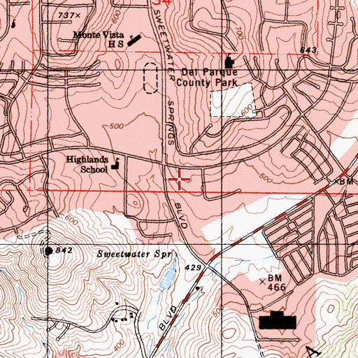 Topographic Map of San Miguel Consolidated Fire Protection District Station 15, CA