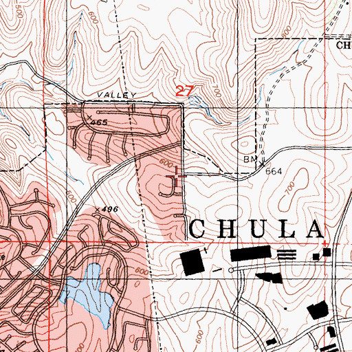 Topographic Map of Chula Vista Fire Department Station 6, CA