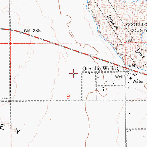 Topographic Map of Ocotillo Wells Volunteer Fire Department, CA