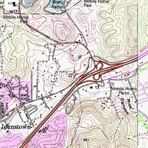 Topographic Map of Lakeside Fire Station 3 Lake Jennings, CA
