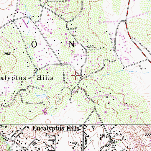 Topographic Map of Lakeside Fire Administration Office, CA