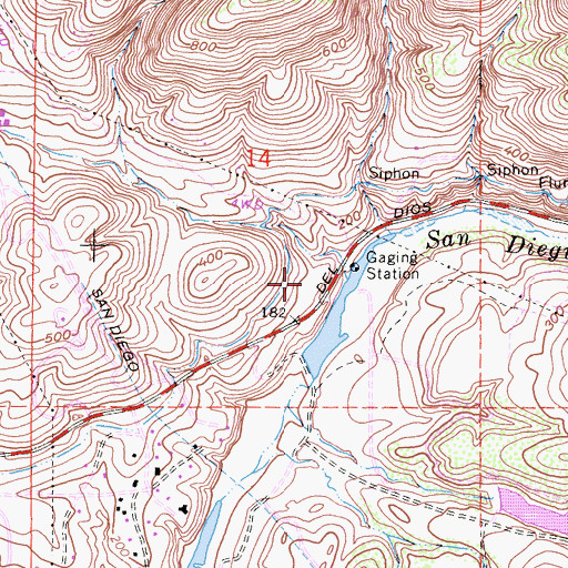 Topographic Map of Rancho Santa Fe Fire Protection District Station 4, CA