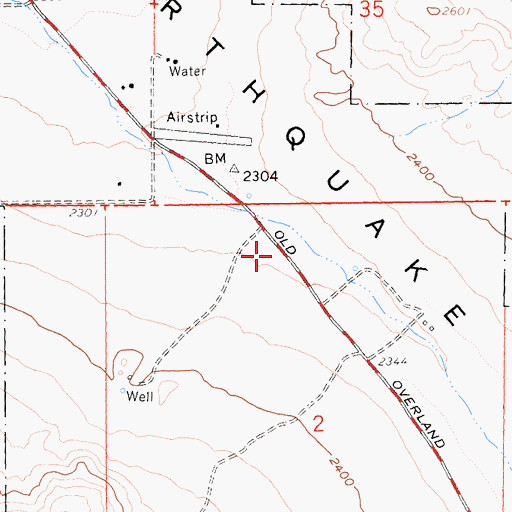Topographic Map of Shelter Valley Volunteer Fire Department, CA