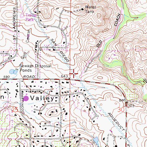 Topographic Map of Poway Fire Department Station 2, CA