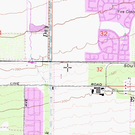 Topographic Map of Rancho Cucamonga Fire Protection District Station 173, CA