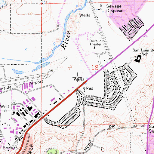 Topographic Map of Oceanside Fire Department Station 7, CA