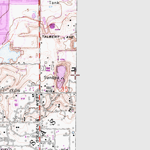 Topographic Map of Huntington Beach Fire Department Station 1, CA