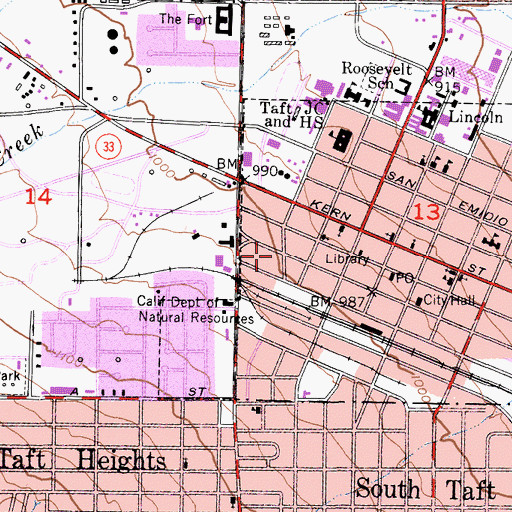 Topographic Map of Bureau of Land Management - Midway Fire Station, CA