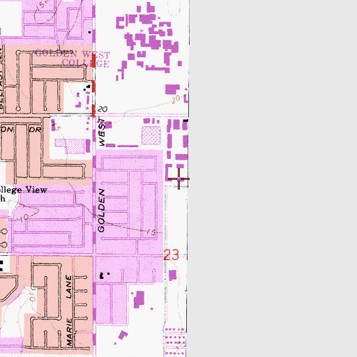 Topographic Map of Huntington Beach Fire Department Station 2, CA