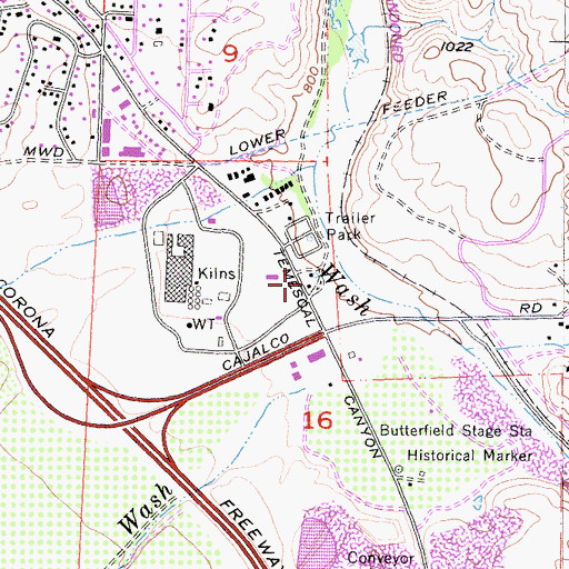 Topographic Map of Riverside County Fire Department Station 15 El Cerrito, CA