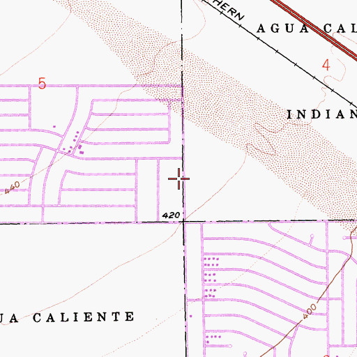Topographic Map of Cathedral City Fire Department Station 413, CA