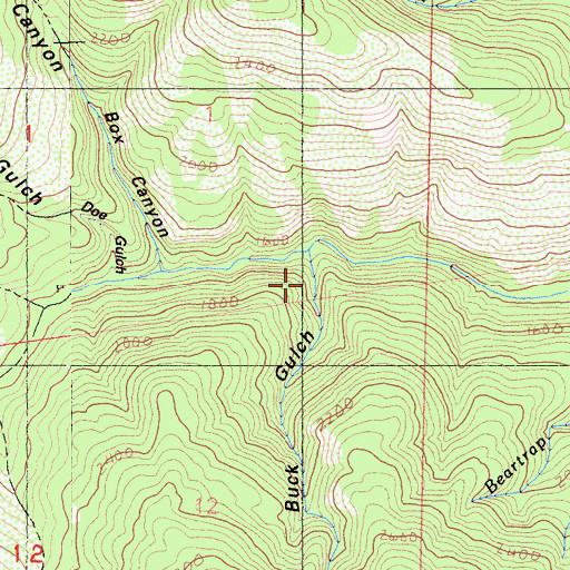 Topographic Map of Buck Gulch, CA