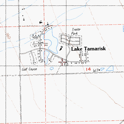 Topographic Map of Riverside County Fire Department Station 49  Lake Tamarisk, CA