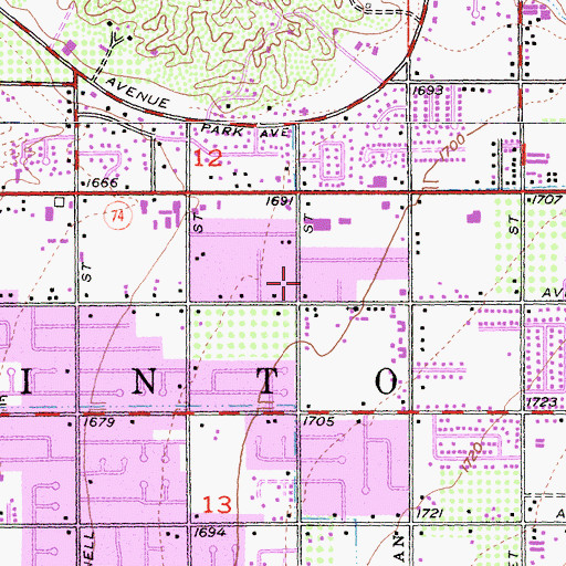 Topographic Map of Riverside County Fire Department Station 26 - Little Lake, CA