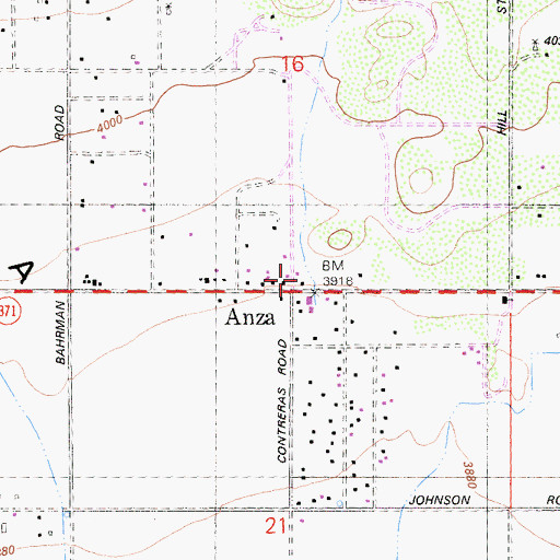 Topographic Map of Riverside County Fire Department Station 29 Anza, CA