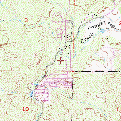 Topographic Map of Riverside County Fire Department Station 63 - Poppet Flats, CA
