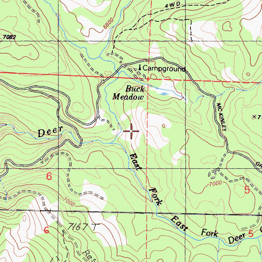 Topographic Map of Buck Meadow, CA