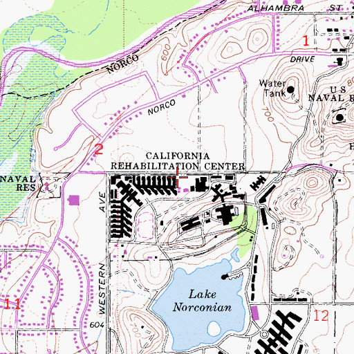 Topographic Map of California Rehabilitation Center Fire Department, CA