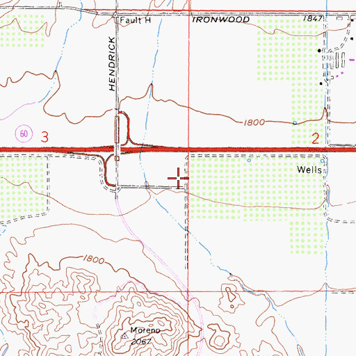 Topographic Map of Riverside County Fire Department Station 58 - Moreno Beach, CA