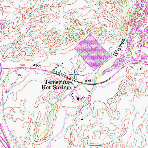 Topographic Map of Murrieta Fire Department Station 3, CA