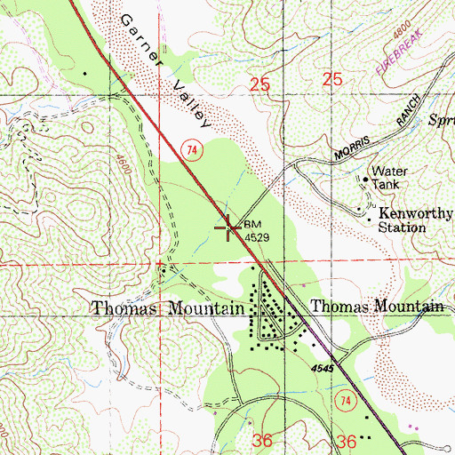 Topographic Map of Riverside County Fire Department Station 53 - Garner Valley, CA